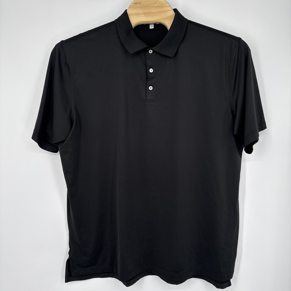 Peter Millar Summer Comfort Polo Golf Quiet Luxury Sporty Performance Black XXL
